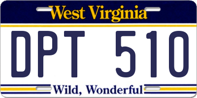 WV license plate DPT510