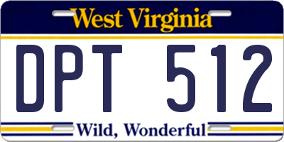 WV license plate DPT512