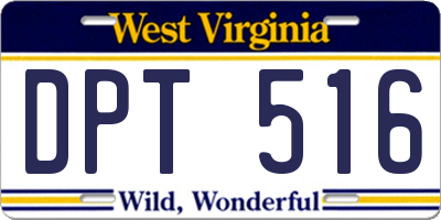 WV license plate DPT516