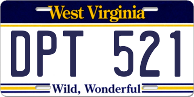 WV license plate DPT521