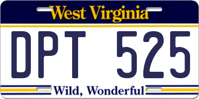WV license plate DPT525