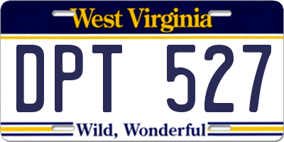 WV license plate DPT527