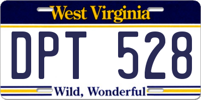 WV license plate DPT528