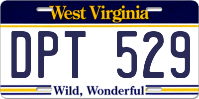 WV license plate DPT529