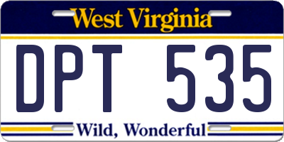 WV license plate DPT535