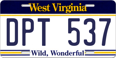 WV license plate DPT537