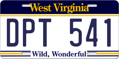 WV license plate DPT541