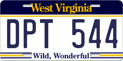 WV license plate DPT544