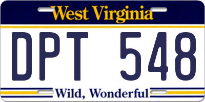 WV license plate DPT548