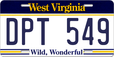 WV license plate DPT549