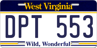 WV license plate DPT553
