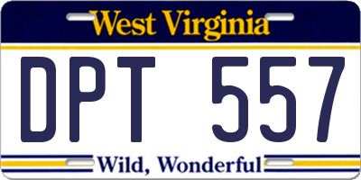 WV license plate DPT557
