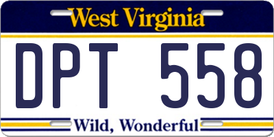 WV license plate DPT558