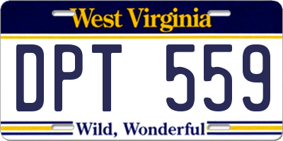 WV license plate DPT559