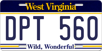 WV license plate DPT560