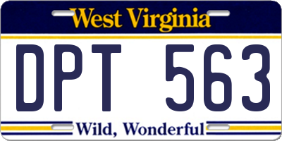WV license plate DPT563
