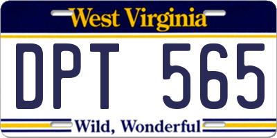 WV license plate DPT565