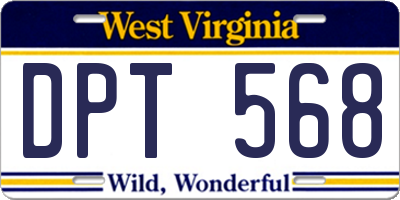 WV license plate DPT568