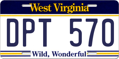 WV license plate DPT570
