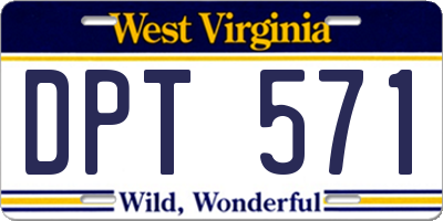 WV license plate DPT571