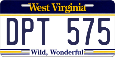 WV license plate DPT575