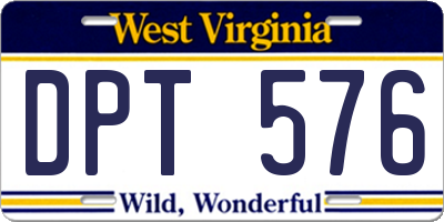 WV license plate DPT576
