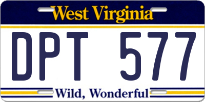WV license plate DPT577