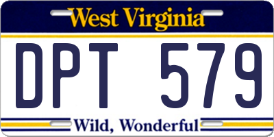 WV license plate DPT579