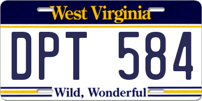 WV license plate DPT584