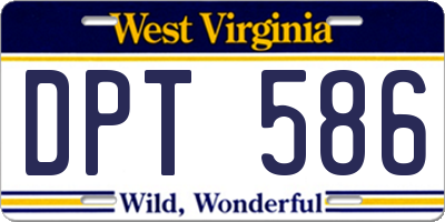 WV license plate DPT586