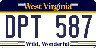 WV license plate DPT587