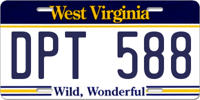 WV license plate DPT588