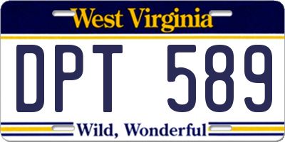 WV license plate DPT589