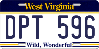 WV license plate DPT596