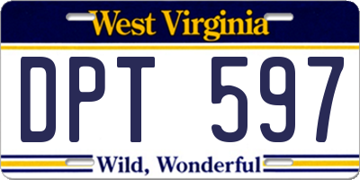 WV license plate DPT597