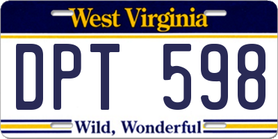 WV license plate DPT598
