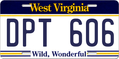 WV license plate DPT606