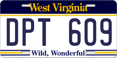 WV license plate DPT609