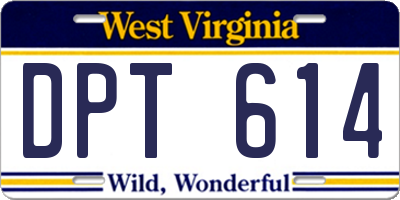 WV license plate DPT614