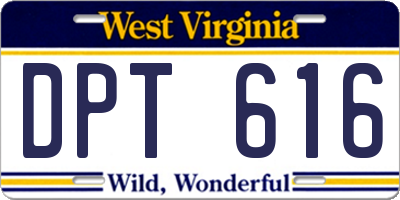 WV license plate DPT616