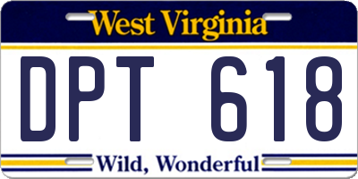 WV license plate DPT618