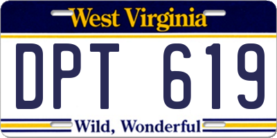 WV license plate DPT619