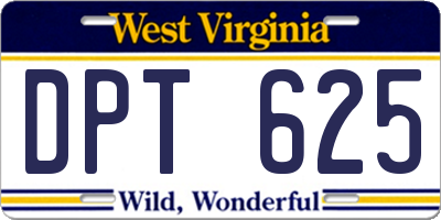 WV license plate DPT625