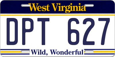 WV license plate DPT627