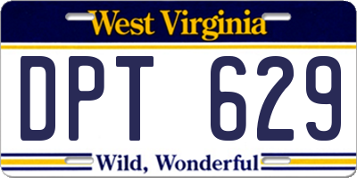 WV license plate DPT629