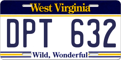 WV license plate DPT632