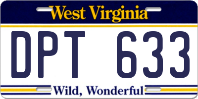 WV license plate DPT633