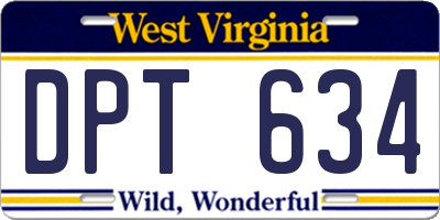 WV license plate DPT634