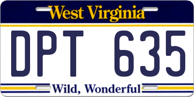WV license plate DPT635