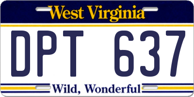 WV license plate DPT637